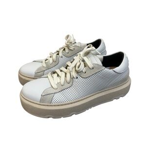 P448 Women's Aerial White Perforated Sneakers Leather Size 36 / US Size 6